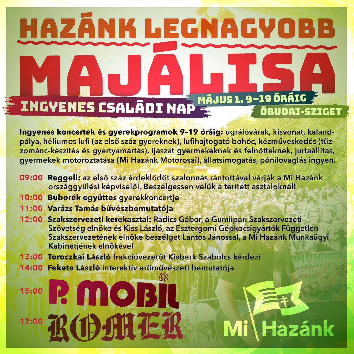 Magyarország legnagyobb majálisát szervezi meg a Mi Hazánk az Óbudai-szigeten!