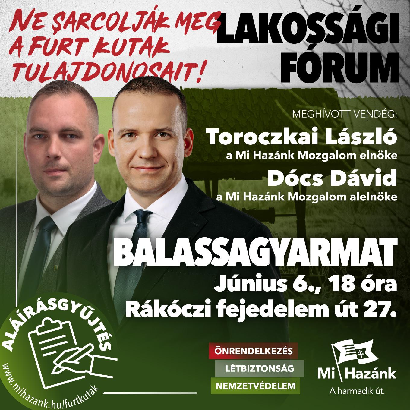 Lakossági fórum és aláírásgyűjtés Balassagyarmaton!